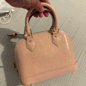 Louis Vuitton Vernis Alma BB Satchel in Blush Pink